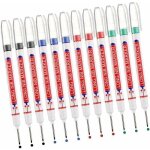 Marqueurs pour trous profonds, lot de 12, marqueurs de charpentier, marqueurs permanents � pointe de ...