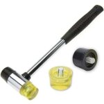 Marteau caoutchouc, 25 mm nylon petit marteau caoutchoucen avec 2 t�tes de marteau de rechange