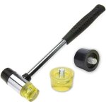 Marteau caoutchouc, 25 mm nylon petit marteau caoutchoucen avec 2 t�tes de marteau de rechange,