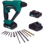 Vonroc - marteau perforateur sans fil 20v vpower - 2 batteries 2. 0ah, sds - plus, forets et embouts ...