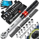 Masko cl dynamomtrique 45 pces auto vlo & moto 1 / 4 pouce 5 - 25nm incl. gants douille de bougie ...