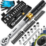Masko cl dynamomtrique set de 45 pices auto vlo & moto 1 / 4 pouce 5 - 25nm incl. gants douille ...