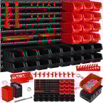 Tagère murale + bacs gerbables + porte - outils, 45 pcs. boîte, extensible, Étagère enfichable, set box, ... Tagère murale + bacs gerbables + porte - outils, 45 pcs. boîte, extensible, Étagère enfichable, set box, ...