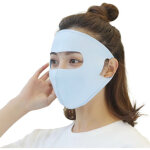 Masque de protection solaire en coton de soie glac�e, respirant, confortable et l�ger, protection solaire ...