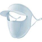 Masque de protection solaire en soie de glace d'�t� plein visage chapeau de soleil l�ger masque respirant ...