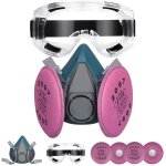 Masque respiratoire demi - visage r�utilisable avec 4 filtres 2097 et lunettes de protection, pour la ...