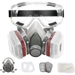 Masque respiratoire r�utilisable demi - visage avec lunettes de protection contre les particules de pollen, ...