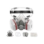Masque respiratoire réutilisable demi - visage avec lunettes de protection contre les particules de pollen, ... Masque respiratoire réutilisable demi - visage avec lunettes de protection contre les particules de pollen, ...