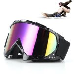 Masque ski homme - masque ski femme - lunettes de motocross, mat�riau tpu, verre miroir color�, rembourrage ...