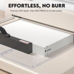 Massicot professionnel a4, 444 feuilles maximum / 4 cm, avec lame hss ultra tranchante, double fixation ...