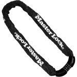 Master lock - antivol cha�ne en acier c�ment� avec cadenas � combinaison programmable 90 cm x 8 mm noir ...