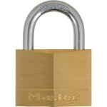 Master lock ? cadenas � cl� en laiton massif 50 mm ? anse acier c�ment� 7 mm ? double verrouillage anti ...