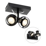 Master - spot plafond, plafonnier - 2 lumire - l 15. 6 cm - noir - moderne - clairage intrieur - salon ...