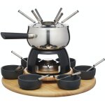 Masterclass artes set de fondue de acier inoxydable et cramique avec feu de gel pour 6 personnes