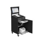 Matisre - armoire informatique fixe - bleu industriel - box cran 24 pouces inclinable et plateau - ...