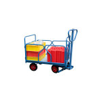 Matisre - chariot train avant pivotant 500kg - 2 dossiers 2 ridelles tubes - roues pneumatiques 260mm ...