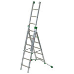Matis�re - echelle transformable 3 plans 7 + 8 + 8 barreaux - longueur max. 5. 65m - sol plat ou irr�gulier ...