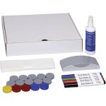 Maul - kit d'accessoires pour tableau blanc carton avec 4 marqueurs pour tableau, effaceur, nettoyant ...