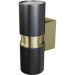 Maytoni bowery applique d'ext�rieur noire, laiton, ip54, 2 ampoules gu10