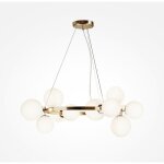 Maytoni - dallas plafonnier suspendu moderne 1 globe dor�, abat - jour blanc mat, g9