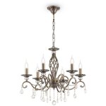 Maytoni - grace lustre en laiton et cristal, 6 lumi�res, e14
