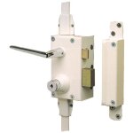 Serrure 3 points verticale  fouilliot supersurete - bricard blanc droite verticale blanc sans bille