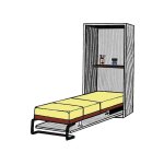 M�canisme de lit abattant vertical - a : 2090 mm - c : 2135 mm - charge maxi : 40 kg - d : 960 mm - largeur ...