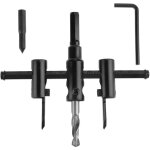M�che ajustable extensible 30 - 120mm, cercle r�glable cutter scie kit, foret pour cloison s�che en bois ...