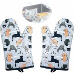Memkey - 1 paire mitaines de four en coton, gants de cuisson en coton, gants de cuisine rsistants  ...