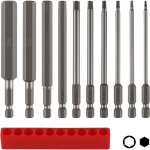 Lot de 10 embouts hexagonaux de 100 mm de long avec rangement d'embouts, tige hexagonale s2 h1, 5 - h12, ... Lot de 10 embouts hexagonaux de 100 mm de long avec rangement d'embouts, tige hexagonale s2 h1, 5 - h12, ...
