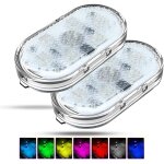 2pcs rgb Éclairage intérieur de voiture, interrupteur tactile lampe voiture intérieur, led voiture interieur, ... 2pcs rgb Éclairage intérieur de voiture, interrupteur tactile lampe voiture intérieur, led voiture interieur, ...