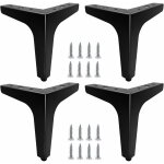 Lot de 4 15cm pieds de meubles mtal noir, pieds canap durable, pied table basse, rehausseur pied de ...