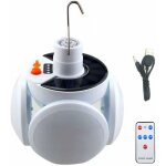 Lanterne de camping solaire portable rechargeable par usb avec crochet de suspension, ampoules led pliantes ...