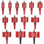 Scie cloche bi - mtal, coffret de scie trpan 13 pcs avec 13 mandrins, 13 cl hexagonale et 13 ressorts, ...