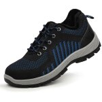 Mens steel toe cap trainers, lightweight non - slip safety shoes, breathable cushioning work shoes, anti ...