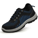 Mens steel toe cap trainers, lightweight non - slip safety shoes, breathable cushioning work shoes, anti ...