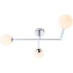 Merano riomaggiore plafonnier de salle de bain � 3 lumi�res, plaque chrom�e semi - affleurante et verre ...