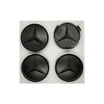Mercedes matt black center hub alloy wheel caps 75mm set of 4 pcs