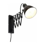 Merle - applique murale bras articul� - 1 lumi�re - l 13 cm - noir - rustique - �clairage int�rieur - ...
