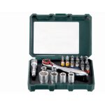 Metabo ? coffret d'embouts et de cl�s � cliquet 26 pi�ces 62670100 ? embouts s2 25mm ? acier chrome vanadium ...