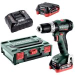 Metabo - perceuse - visseuse  percussion sans fil powermaxx sb 12 bl, 12v 2x 4, 0 ah lihd et chargeur ...