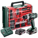 Metabo - perceuse  percussion sans fil, 450  1800 tr / min, avec 2x batteries li - power 18v 2. 0 ah ...