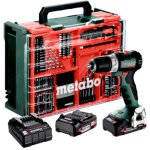 Metabo perceuse - visseuse sans fil bs 18 l bl kit2x 2, 0 ah et chargeur avec atelier mobile