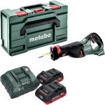 Metabo ssep 18 lt scie sabre sans fil 18 v 32 mm + 2x batterie lihd 4, 0 ah + chargeur + metabox