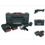 Metabo w 18 l 9 - 125 meuleuse d'angle sans fil 18 v 125 mm + 2x batterie 5, 5 ah + chargeur + metabox ...