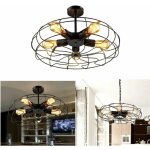 Mtal suspension steampunk industriel vintage plafond lustre lumire e27 5 lumires plafond luminaire ...