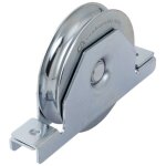 Metalideal galet ou roue de portail support int�rieur gorge ronde - diam�tre 80 mm - pour rail 20 mm