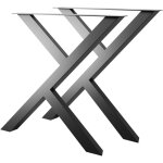 Metalopro - 2x pieds de table en mtal noir 72 cm ? pieds robustes pour bureau, table  manger ou meuble ...