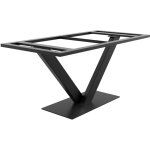 Metalopro - pied de table en m�tal noir design v ? style industriel en acier poudr� avec vis et patins, ...