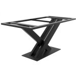 Metalopro - pieds de table en m�tal noir design x ? structure en acier robuste avec vis et patins pour ...